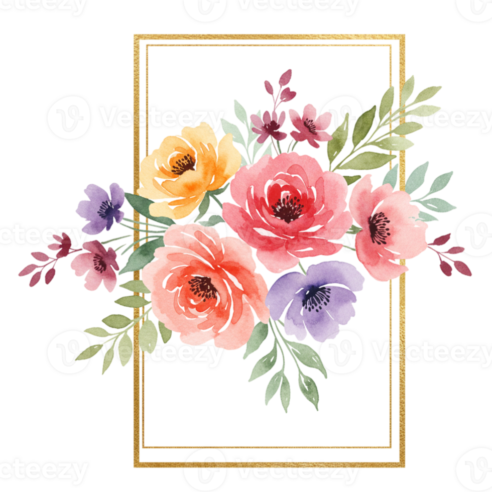 Colorful floral arrangement with transparent background nature digital art botanical style close-up beauty png