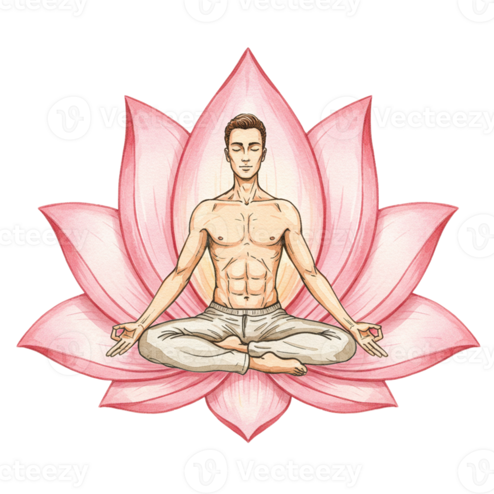 Meditation practice tranquil garden digital artwork calm environment front view transparent background inspiration png