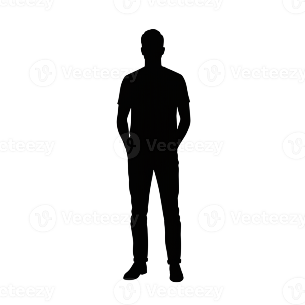 Silhouetted figure in urban setting transparent background action pose street environment contemporary concept png