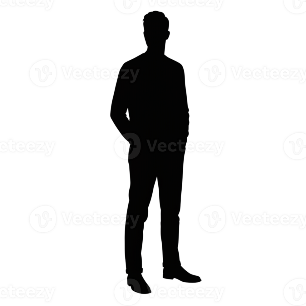 Silhouette of a person on transparent background urban environment digital art minimalist viewpoint conceptual representation png