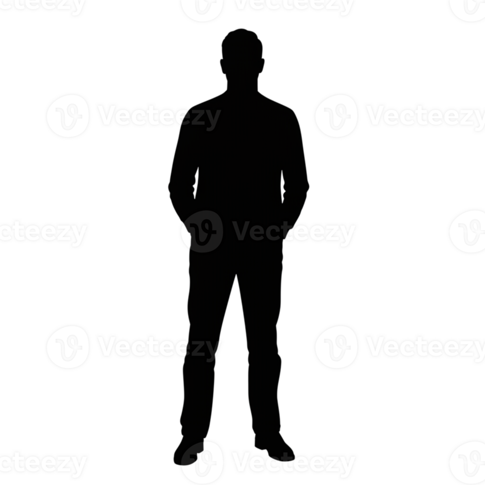 Silhouette of a person on transparent background studio setting portrait minimalist dramatic lighting png