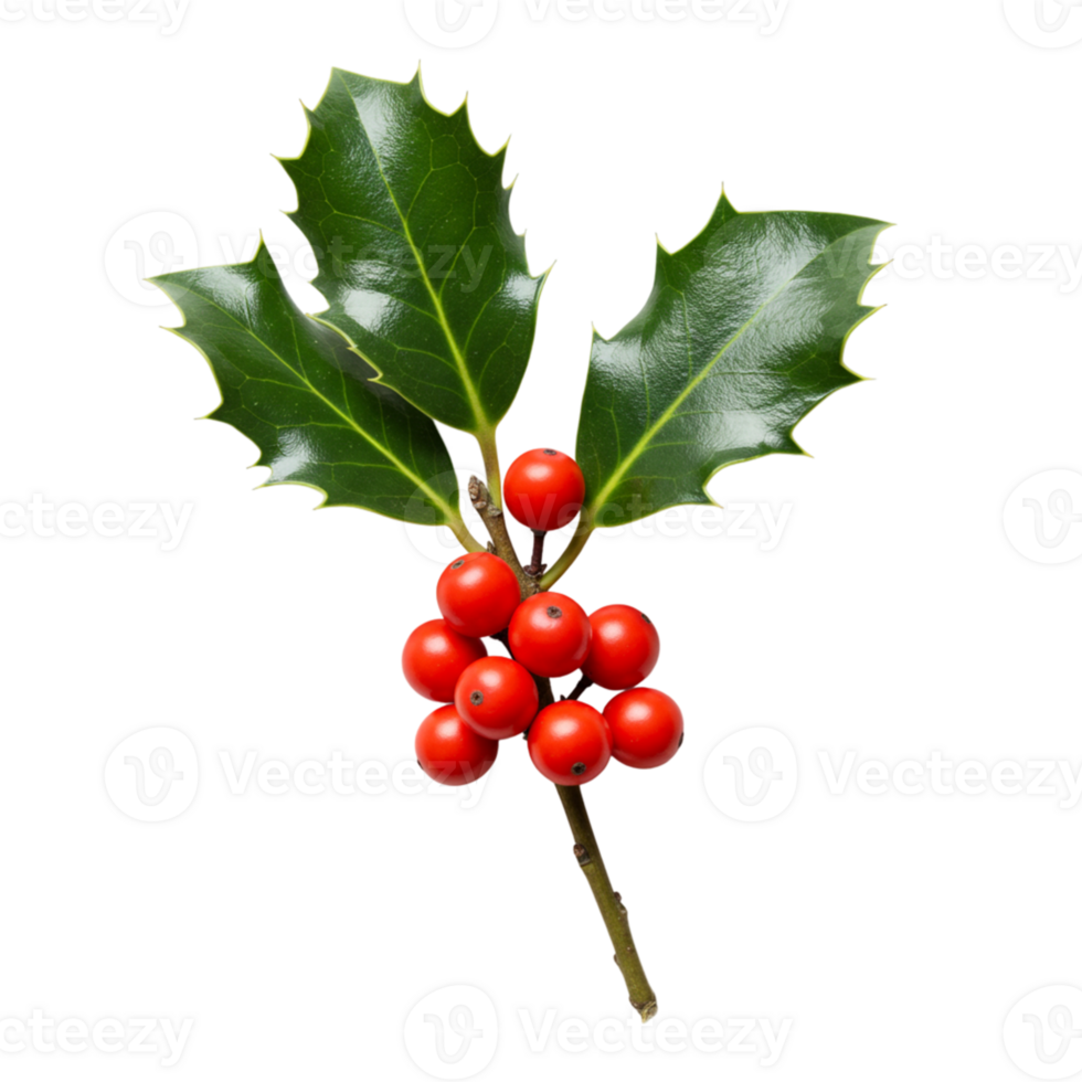 Festive holly branch nature botanical image close-up natural setting holiday spirit png