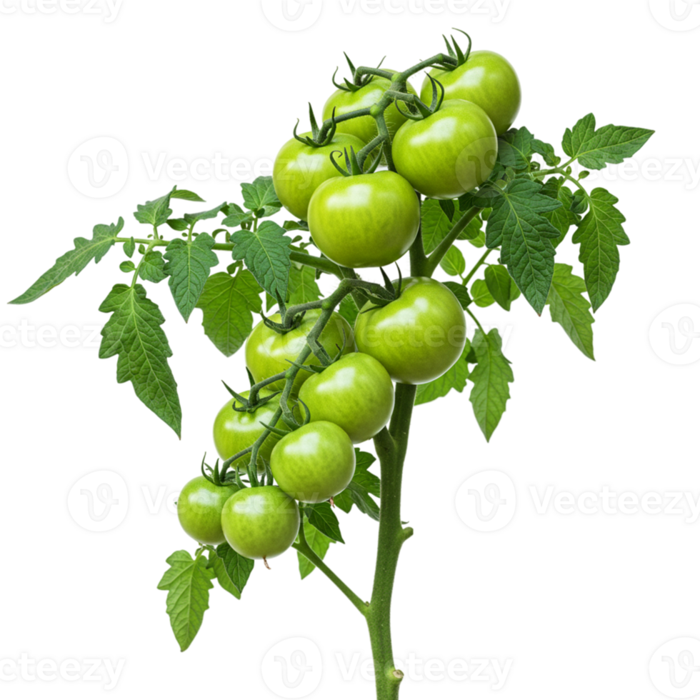 Harvesting green tomatoes vegetable garden food photography outdoor setting close-up view fresh produce for culinary use png