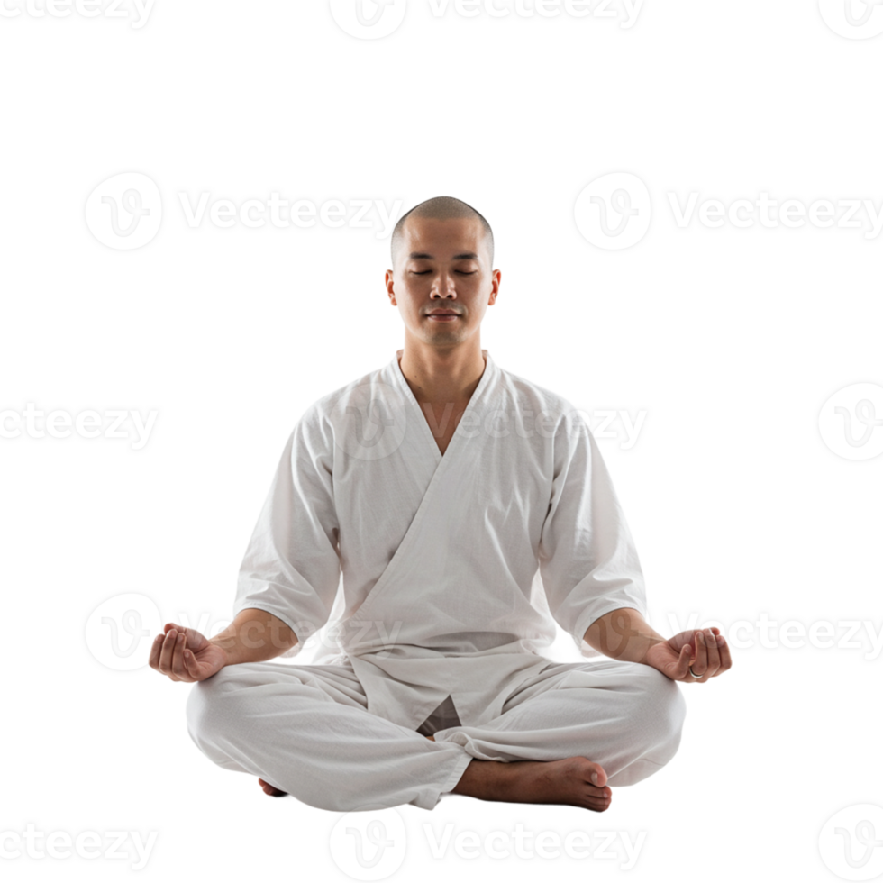 Meditation practice indoor studio portrait photography calm atmosphere centered perspective mental clarity and peace png