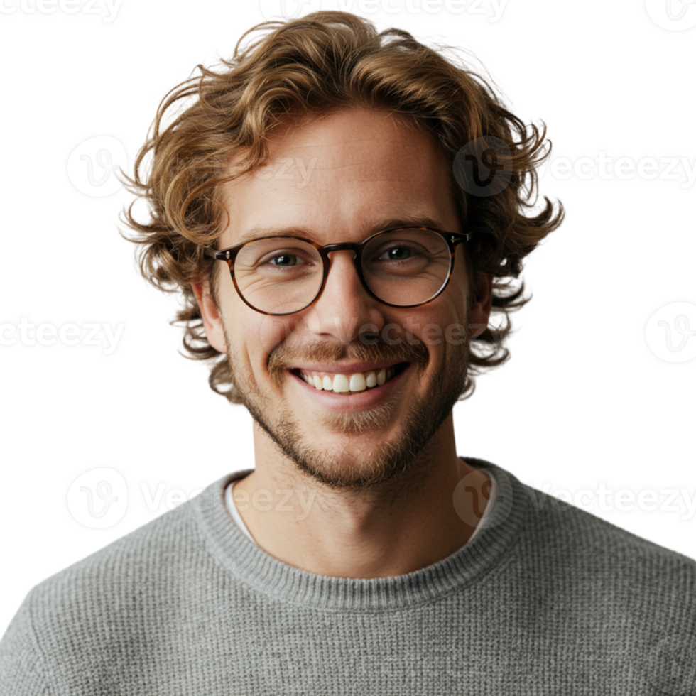 Smiling young man indoor setting portrait photography relaxed atmosphere close-up view genuine happiness png