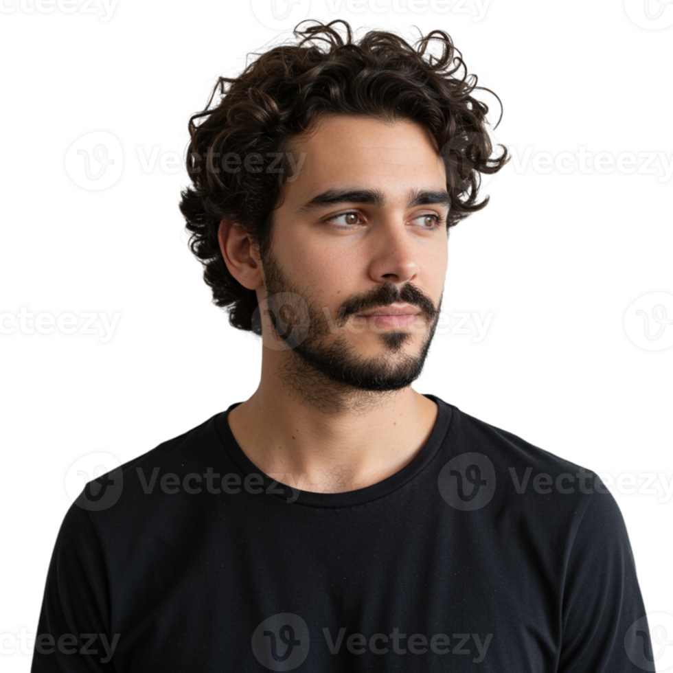 Casual portrait of a young man in a studio personal branding modern setting thoughtful expression for social media png
