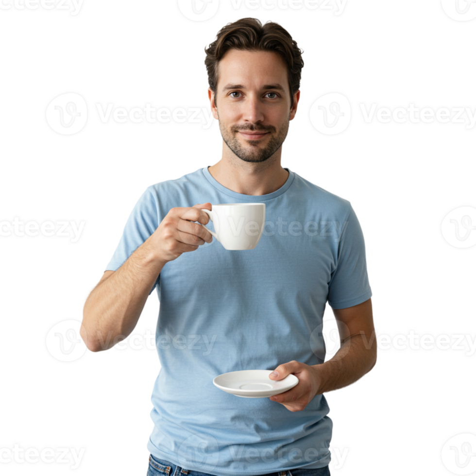 Man enjoying coffee casual setting beverage photography indoor environment close-up perspective daily routine concept png