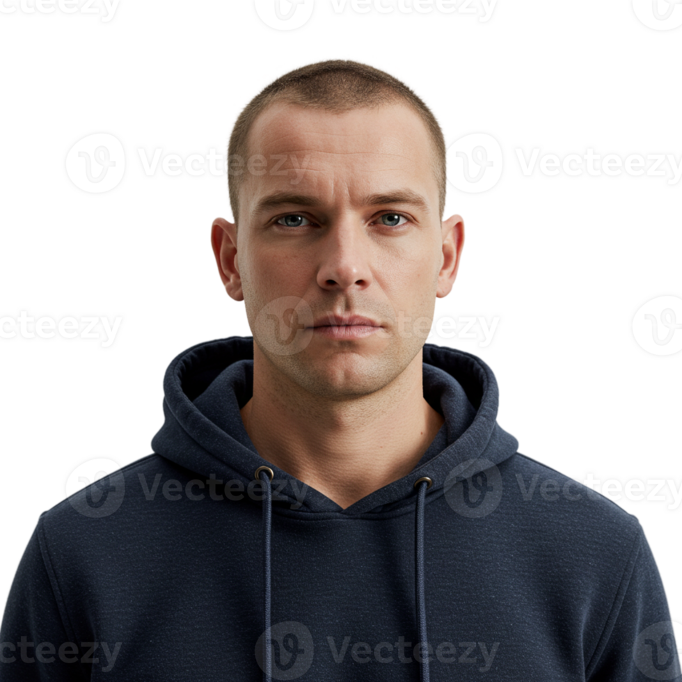 Portrait of a focused man studio setting photography professional environment close-up view inner strength concept png