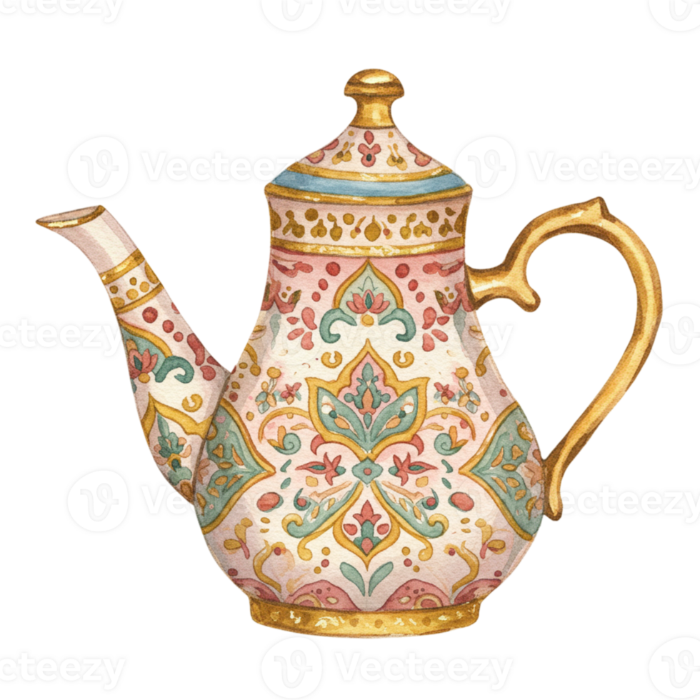 Elegant decorative teapot home decor artwork studio setting close-up view cultural heritage png