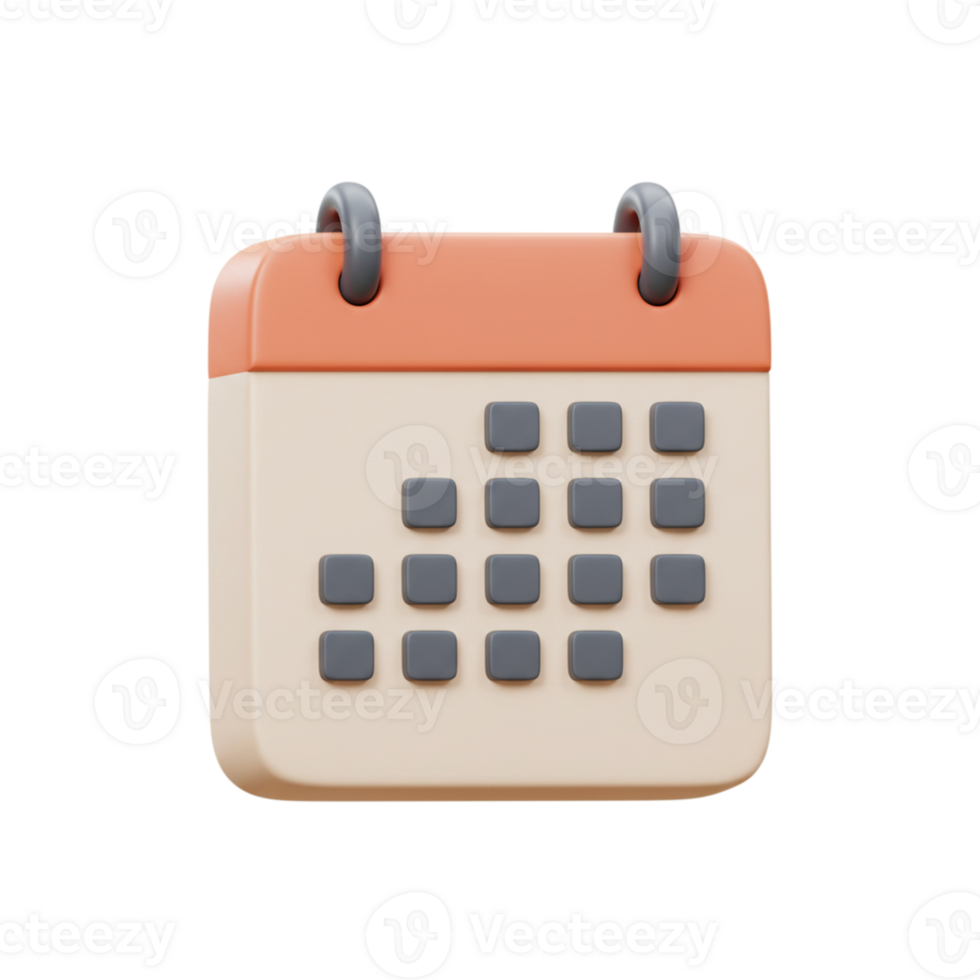 Monthly planning calendar icon digital design minimalist style workspace top view time management concept png