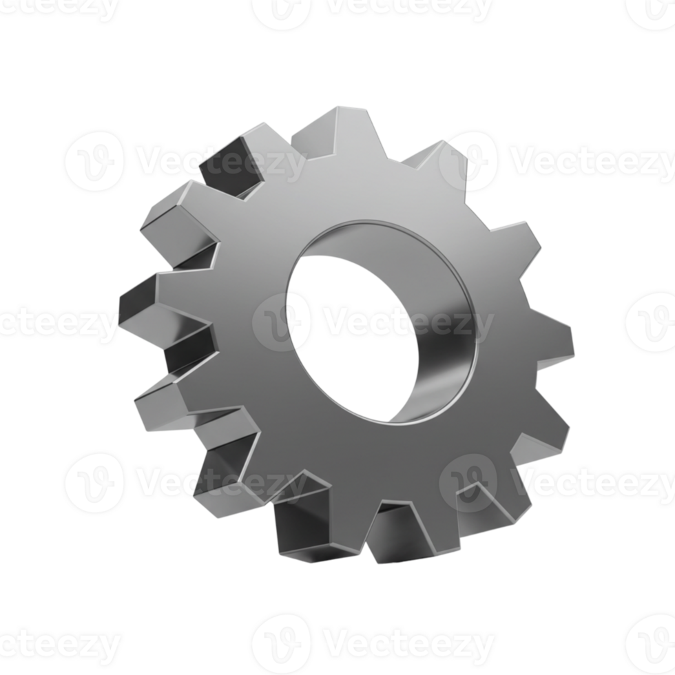 Machine gear mechanism industrial setting 3d rendering metallic environment close-up view engineering concept for seo impact png