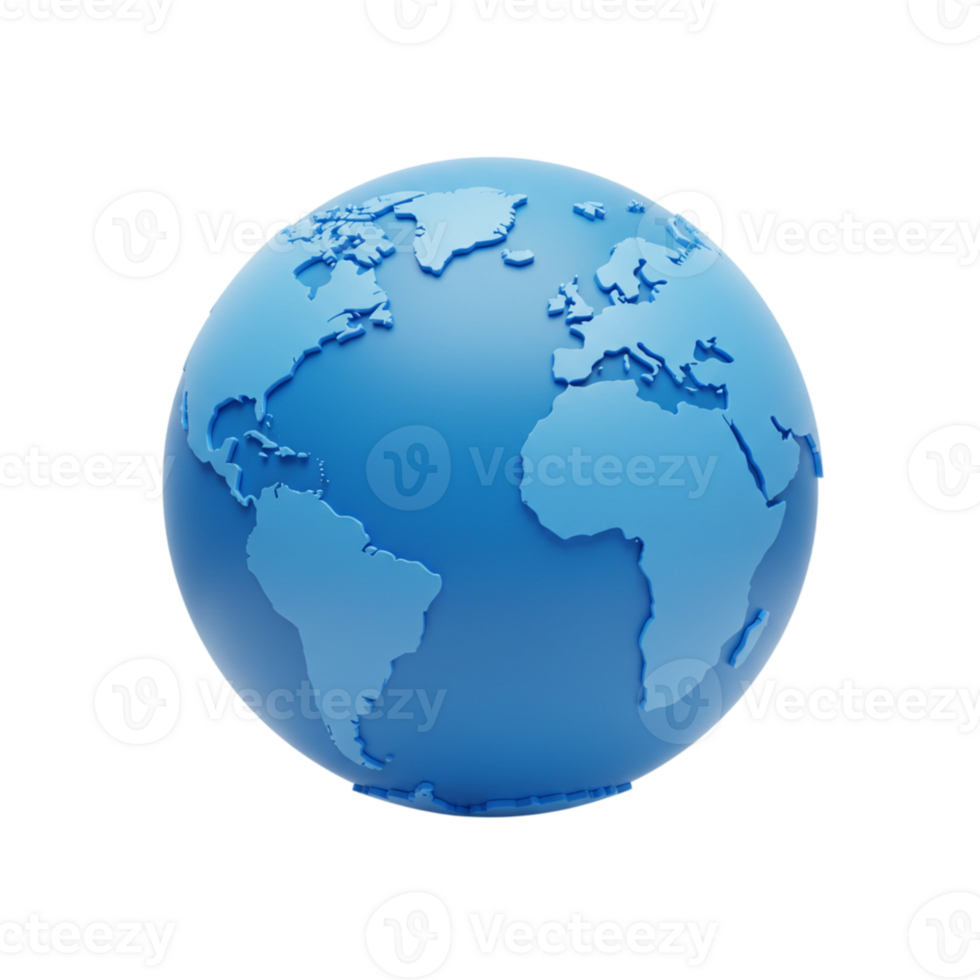 Global view of earth environmental awareness 3d globe model studio setup close-up sustainability concept png