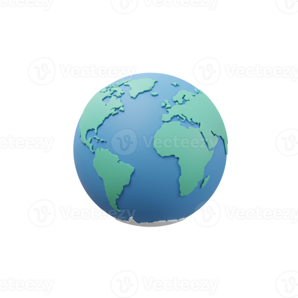 Global overview earth model display classroom educational environment top-down perspective geography concept png