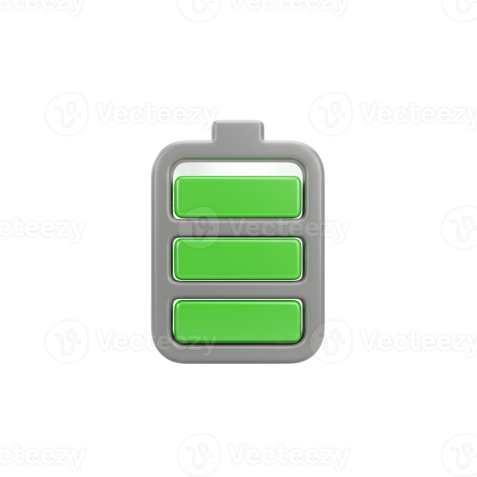Battery power indicator digital technology icon image minimalist design close-up view efficiency concept png