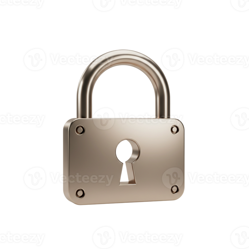 Security lock concept digital safety product image studio environment close-up view protection png