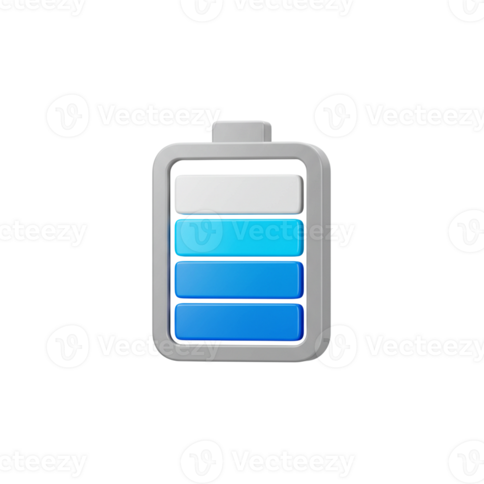 Battery level indicator icon digital design graphic representation minimalist style top view technology concept png