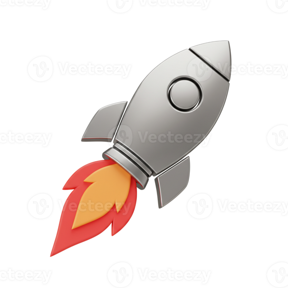 Rocket launch event space exploration graphic illustration digital environment side view innovation concept png