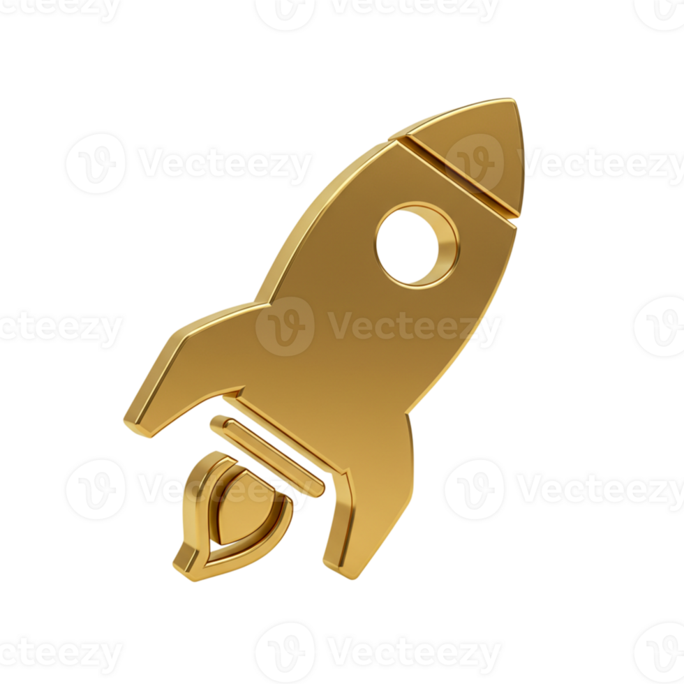 Rocket icon launching into the future digital design modern style creative space close-up innovation png