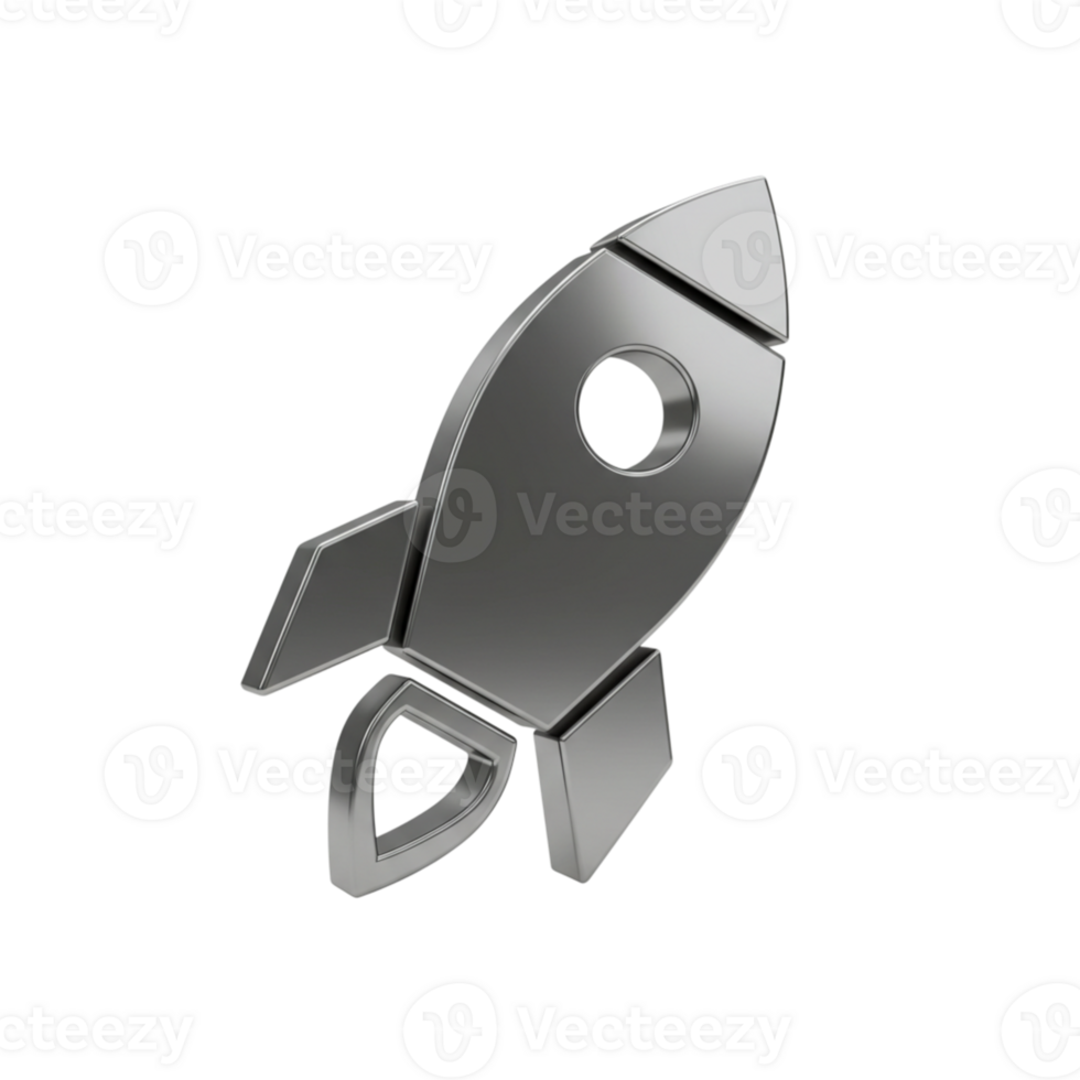 Launching rocket design digital art futuristic environment conceptual overview 3d perspective for innovation png