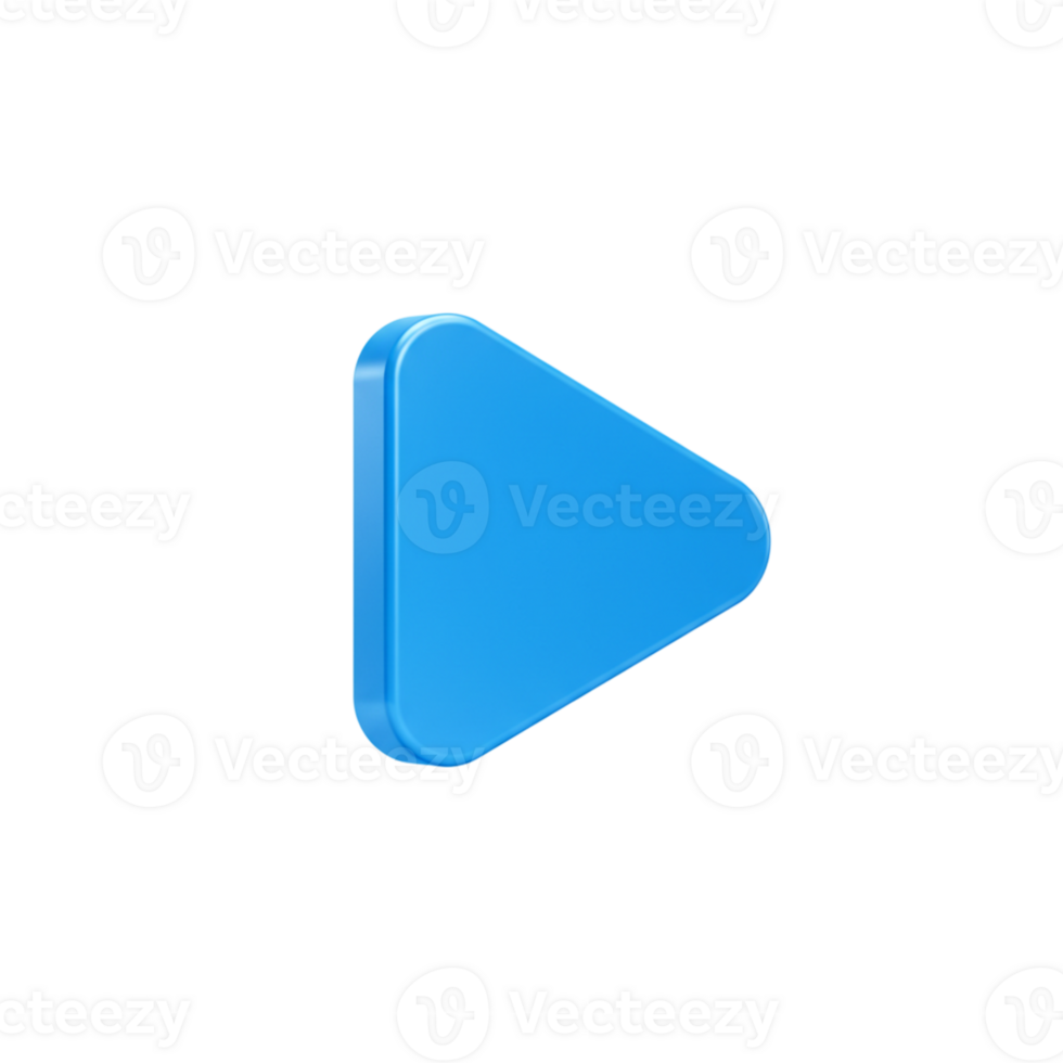 Exciting blue play button animation digital space graphic design online environment close-up view interactive concept png