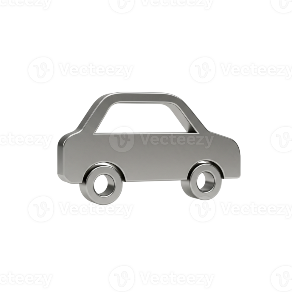 Innovative metal car shape design modern studio 3d render creative environment close-up viewpoint design concept png