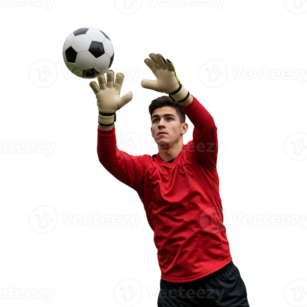 Goalkeeper action during soccer match stadium sports photography exciting environment dynamic viewpoint athletic concept png