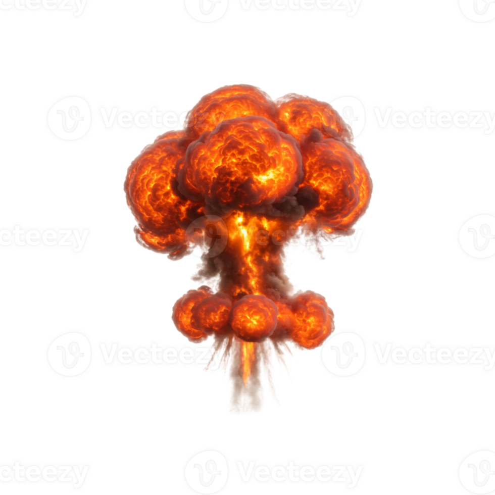 Massive explosion erupts in urban area aerial view digital art dramatic environment action scene png