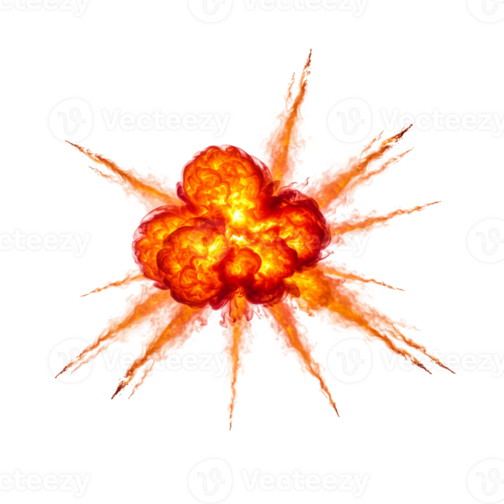 Massive explosion event urban area digital art high energy aerial view concept of destruction and chaos png