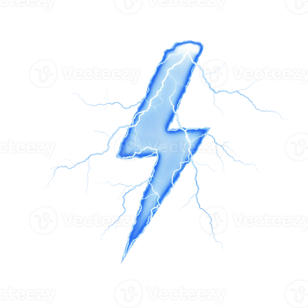 Lightning strike event open field digital art thunderstorm eye-level view nature's power png