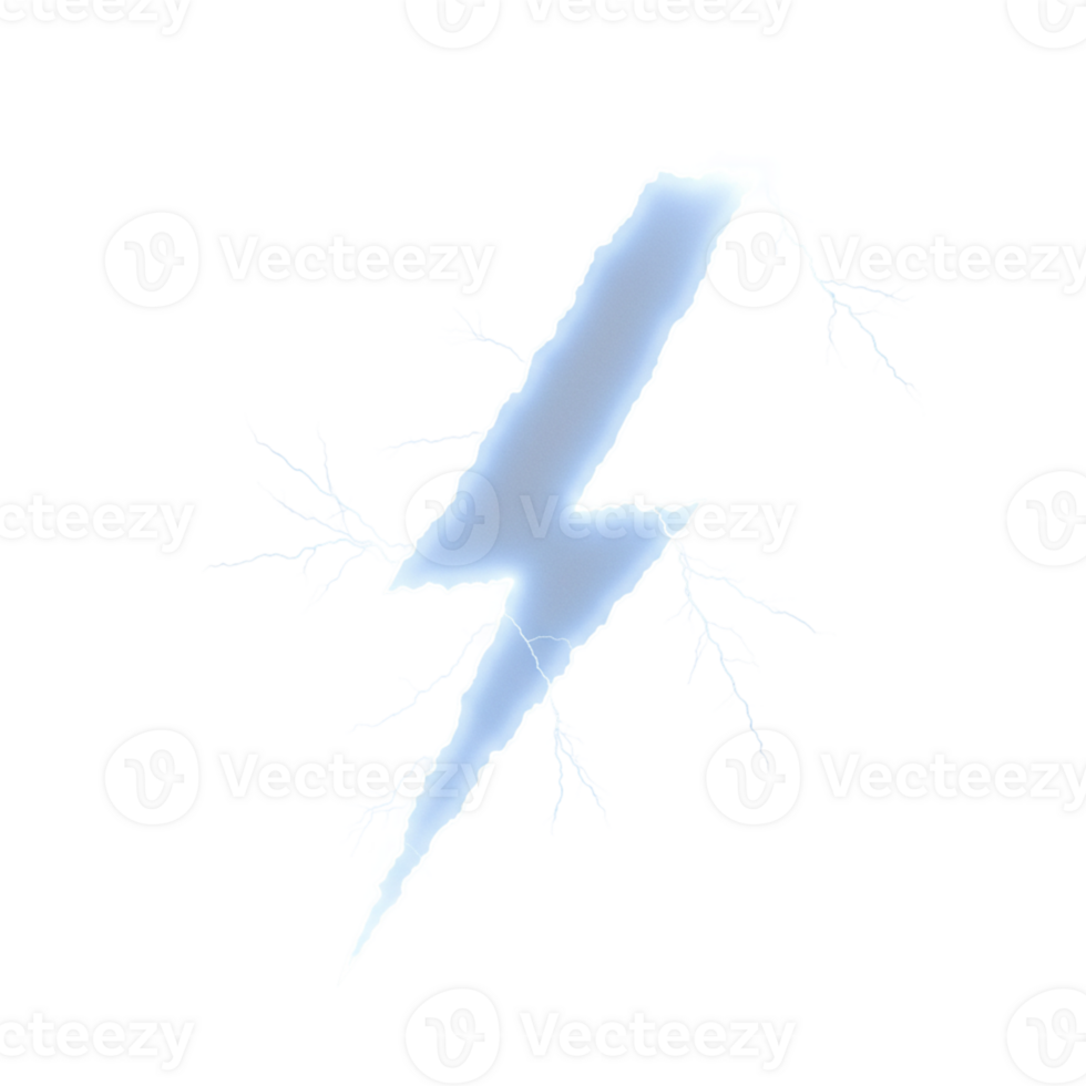Dramatic lightning strike open sky graphic element atmospheric conditions close-up view energy and nature png