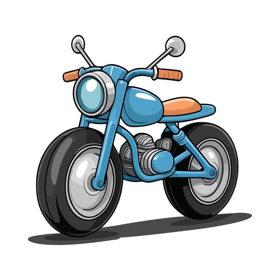 Supercharged Cartoon Motorcycle with Attitude vector