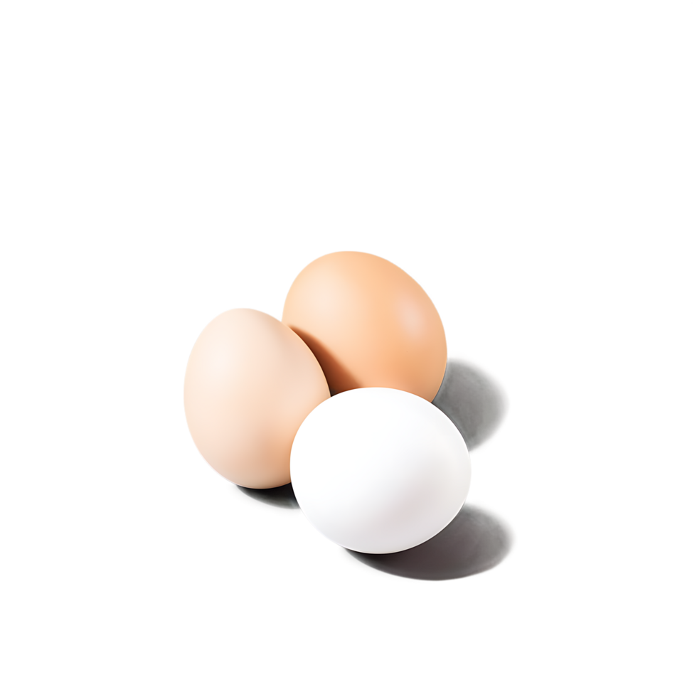 eggs, realistic, high detail, soft lighting, shadow, transparent background, still life, food photography, minimalist, clean, 3D render, product shot, farm fresh, organic, beige and wh png