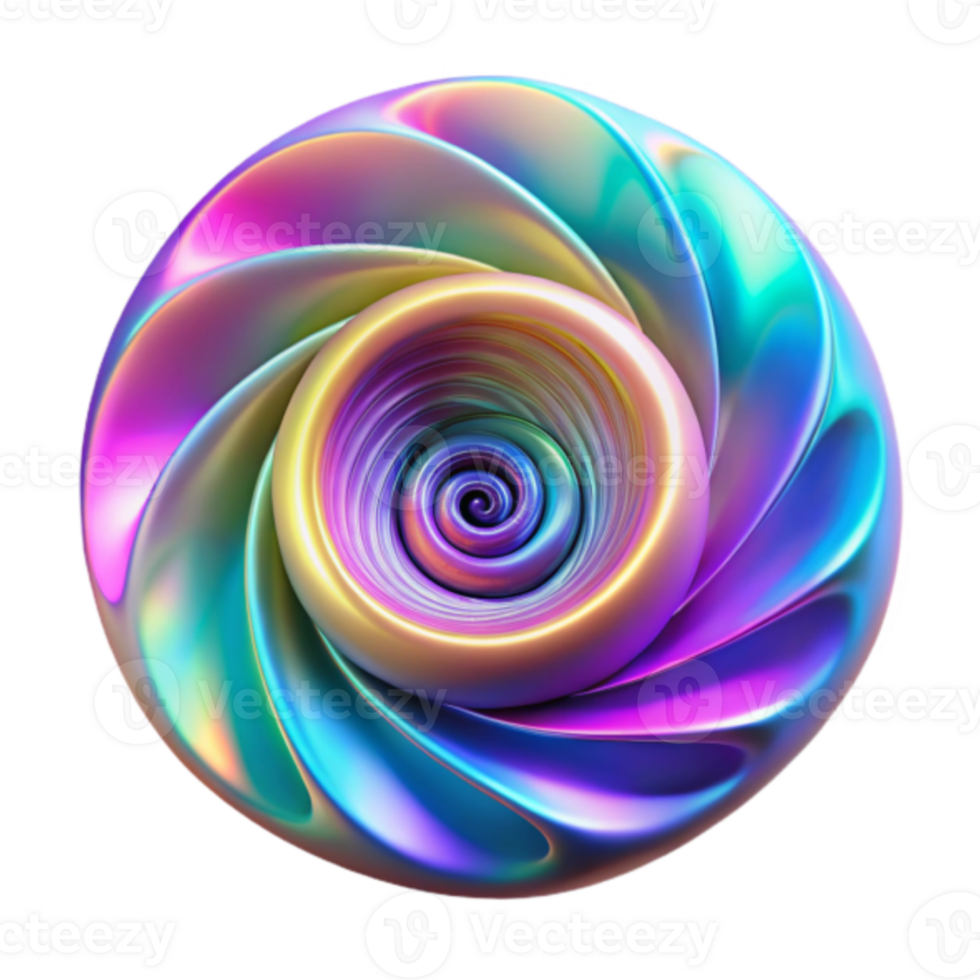 Abstract Rendering Iridescent Spiral Orb Graphic Background png