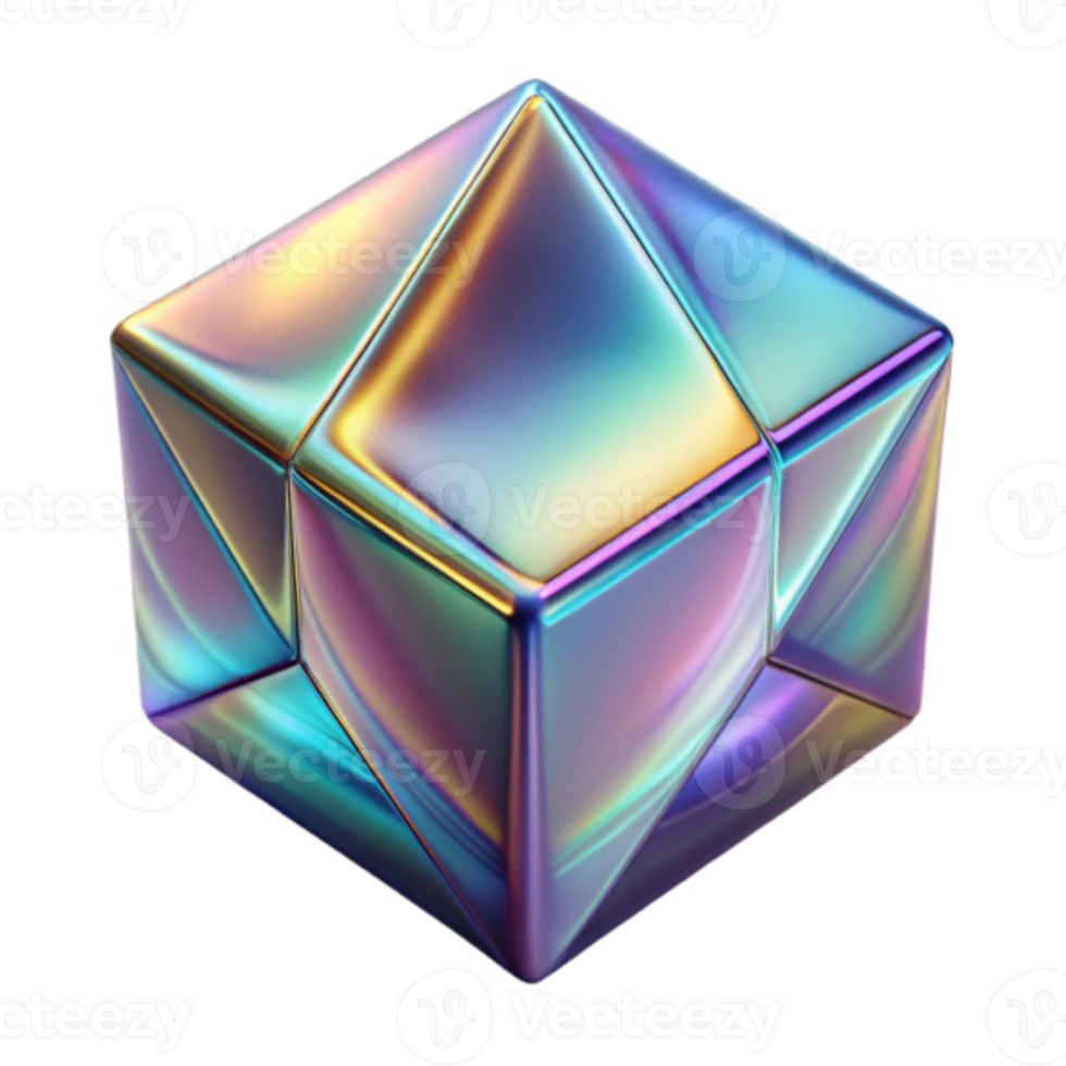 Iridescent Geometric Render Abstract Background png