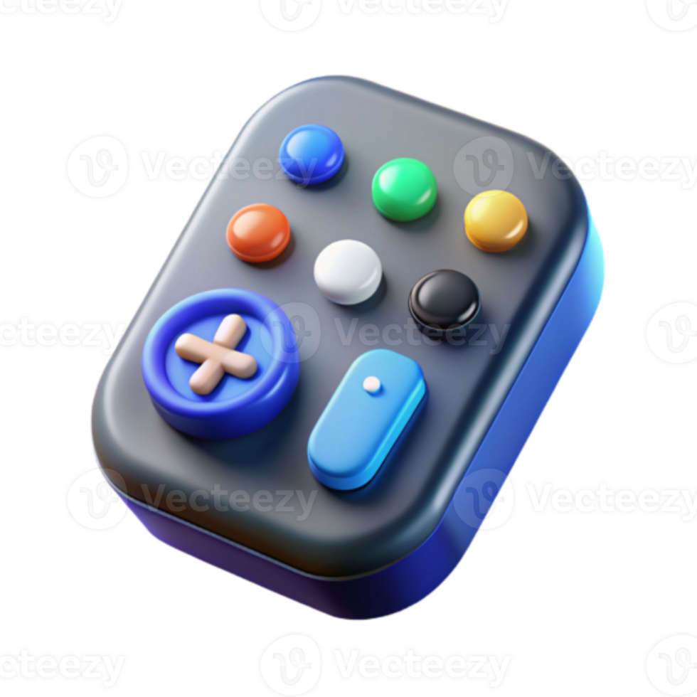 rendere di colorato gioco controllore pulsanti, gamepad interfaccia design elemento png