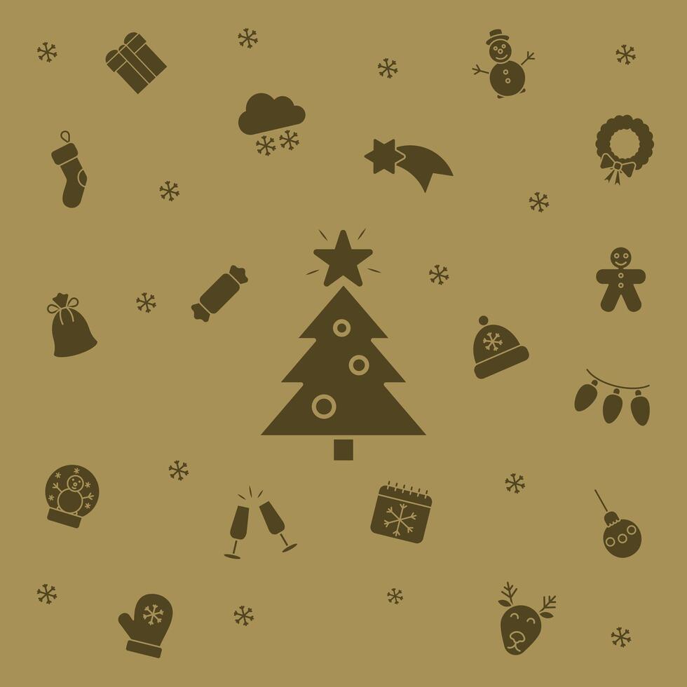 Winter background with icons. Winter time background. Winter icons. Christmas and New Year icons. vector
