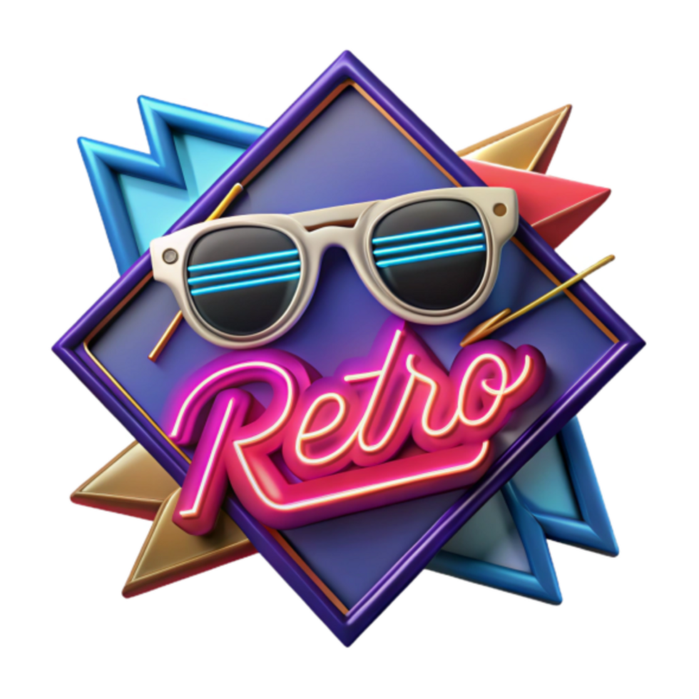 Retro Sunglasses Illustration Vibrant 80s Style Graphic Design png