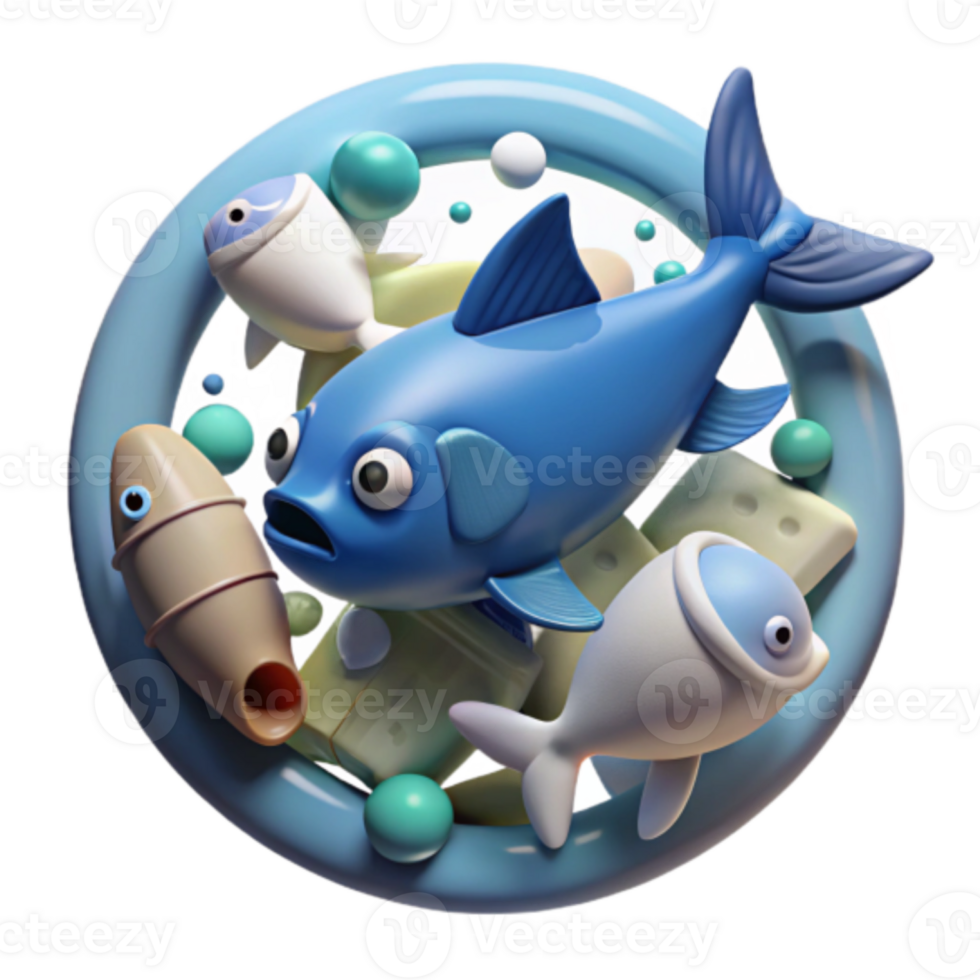 Playful Cartoon Fish Illustration Ocean Scene png