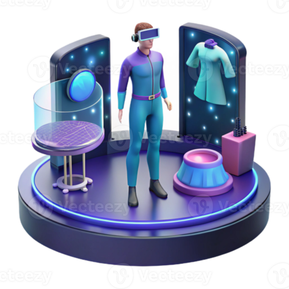 Illustration Virtual Reality Fashion Metaverse Experience png