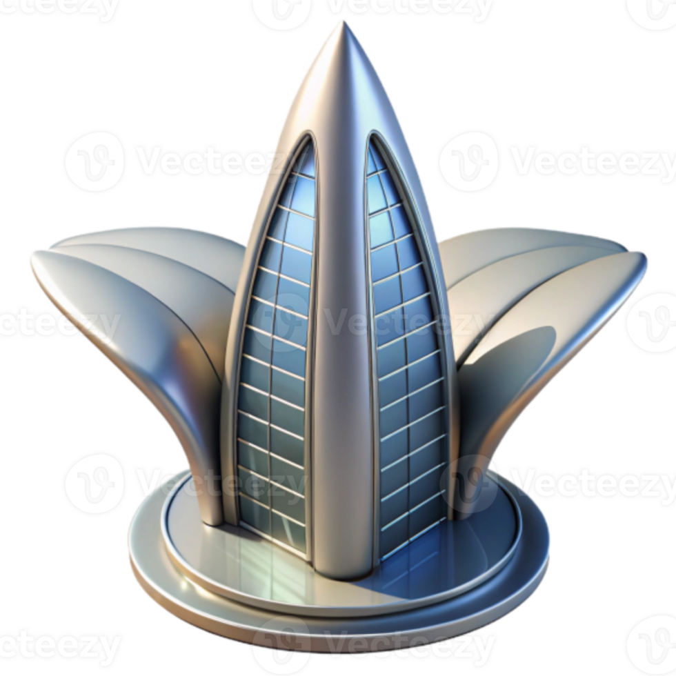 Futuristic Model of a Modern Building, Architectural Design Illustration png