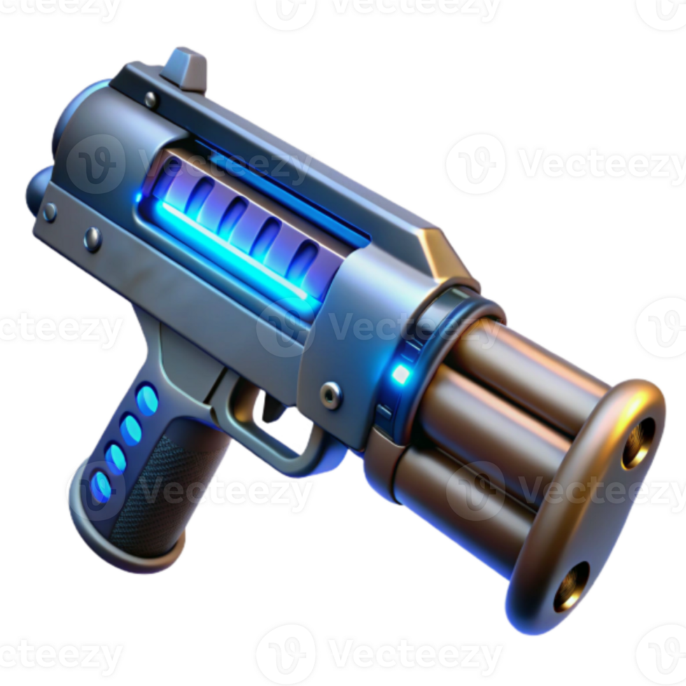 Futuristic Sci-Fi Handgun Render - Cyberpunk Weapon Design png