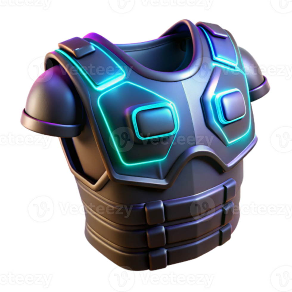 Futuristic Render of a Cybernetic Chest Armor png