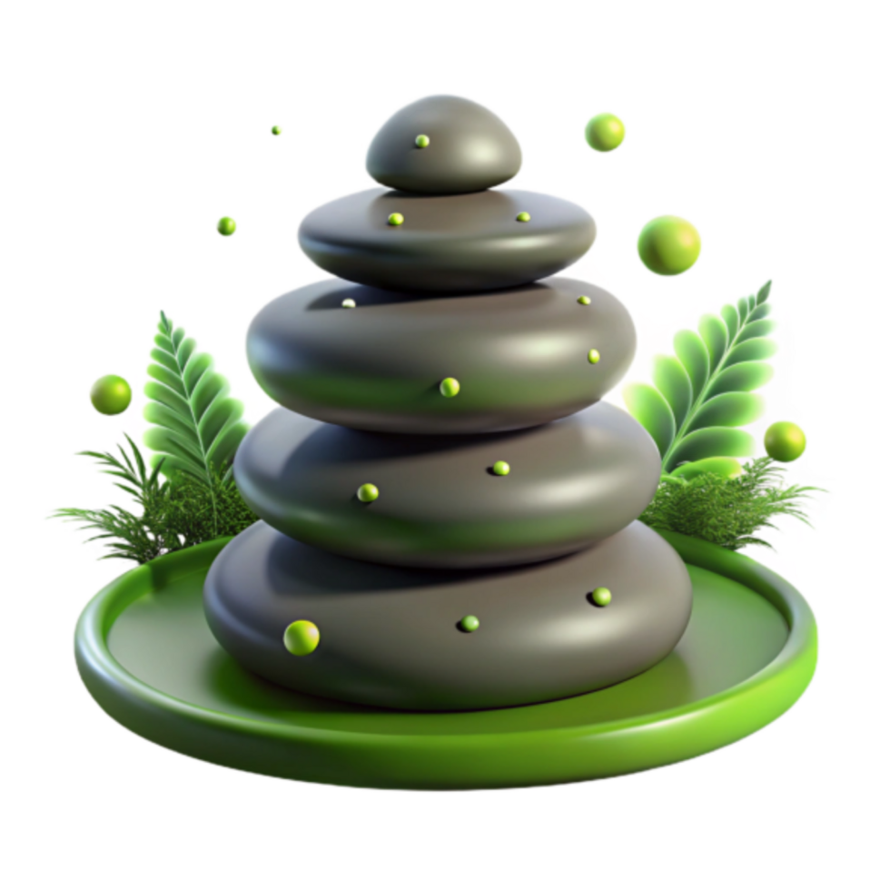 Serene Stacked Stones Illustration Tranquil Spa Relaxation Background png