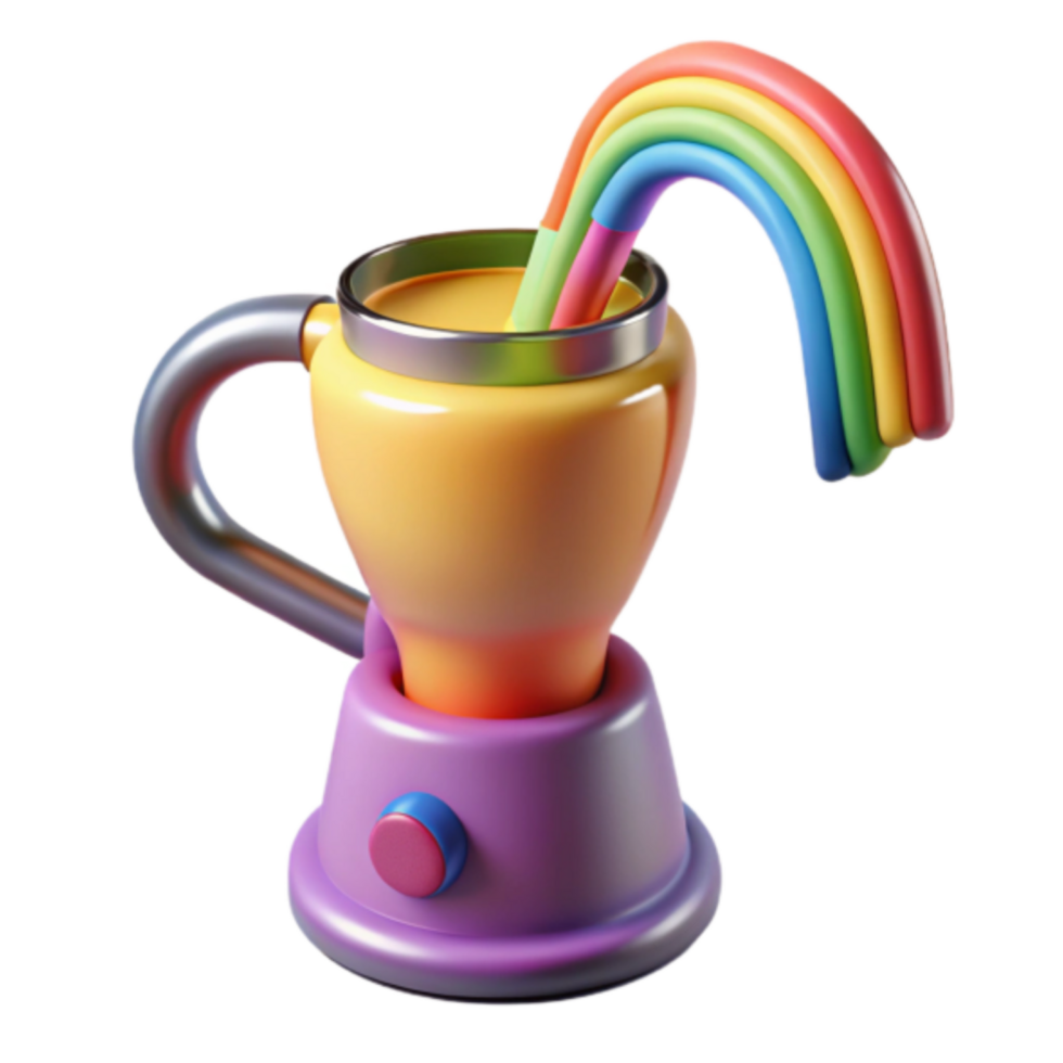 Rainbow Smoothie Blender Render Illustration png