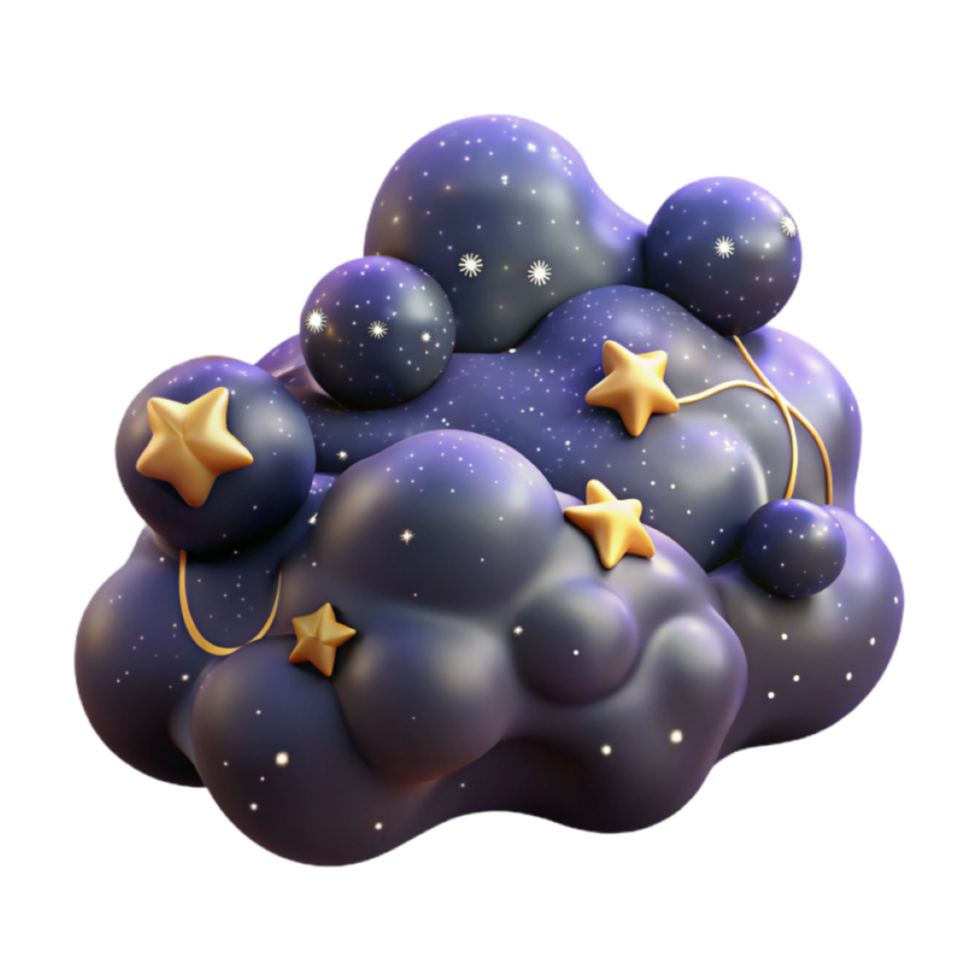 Render Night Sky Cloud with Stars Illustration png