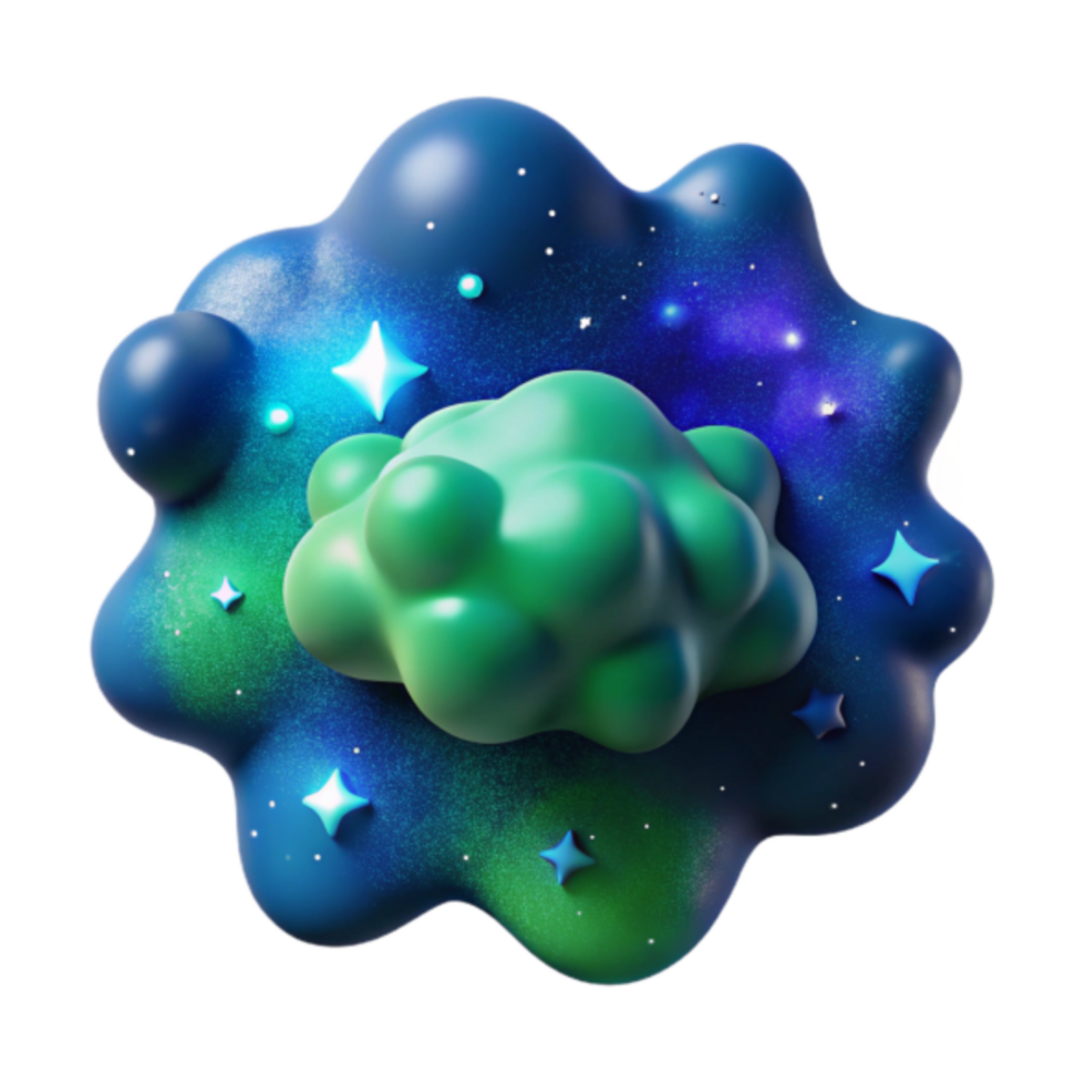 Abstract Render of a Nebula Cloud with Stars png