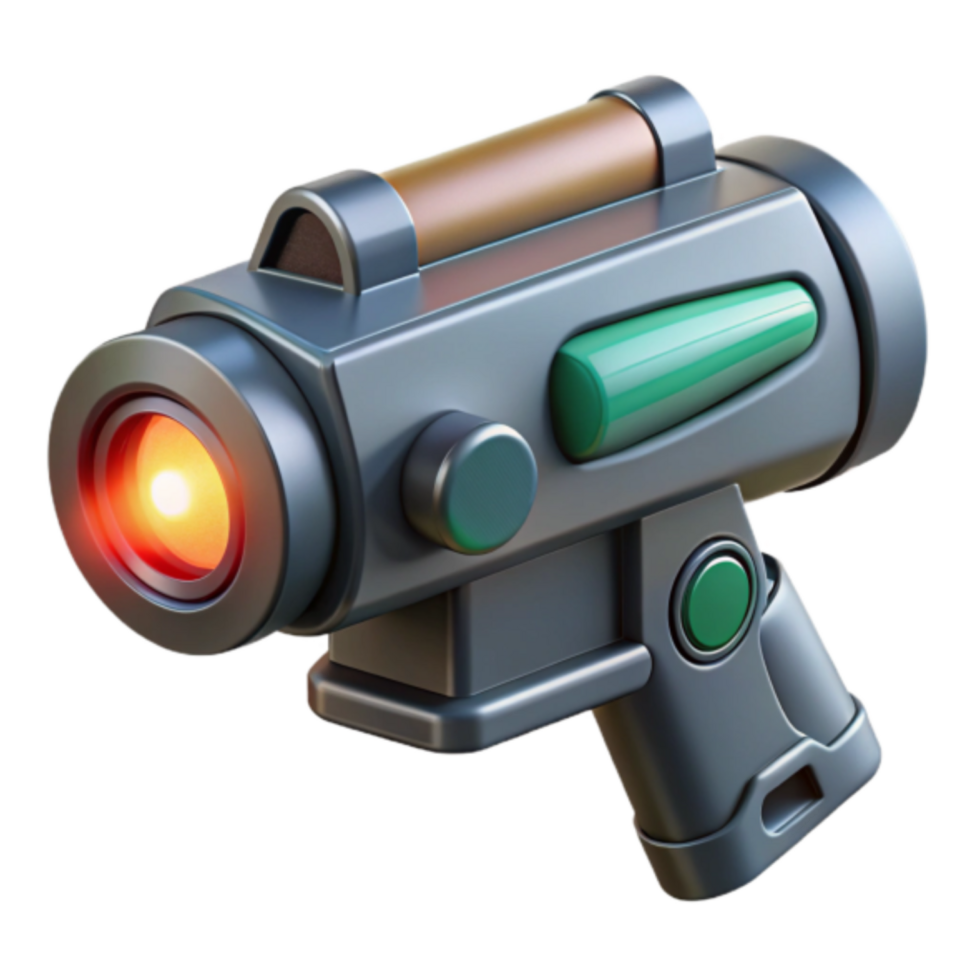 Futuristic Ray Gun Render, Sci-Fi Weapon Illustration png