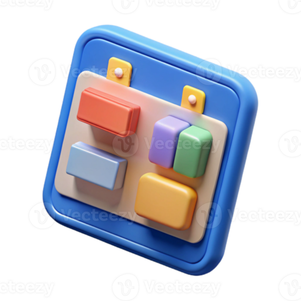 Colorful Render of a Calendar App Icon Blocks png