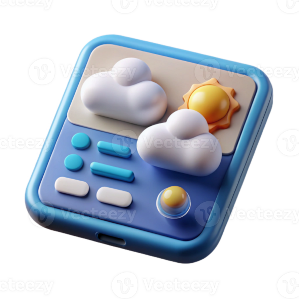 Sunny Day Render Cartoon Weather App Icon Illustration png