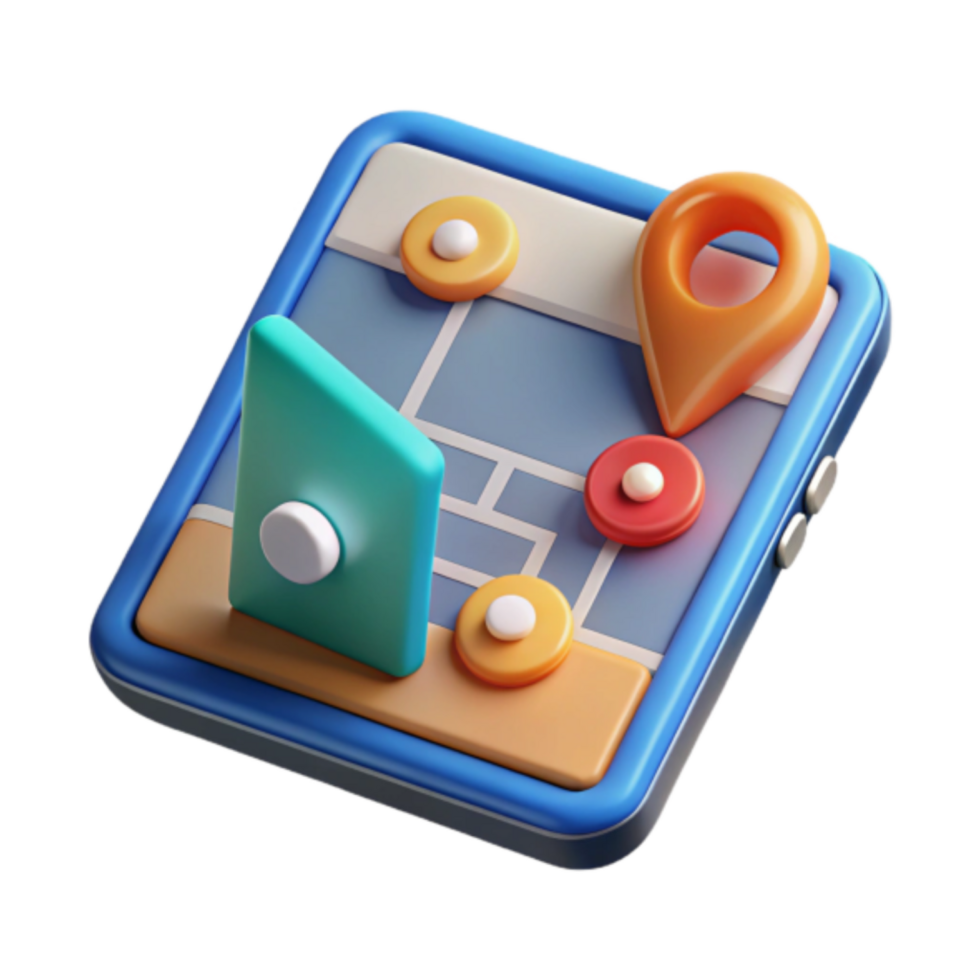 Vibrant Render of a Navigation App Interface png